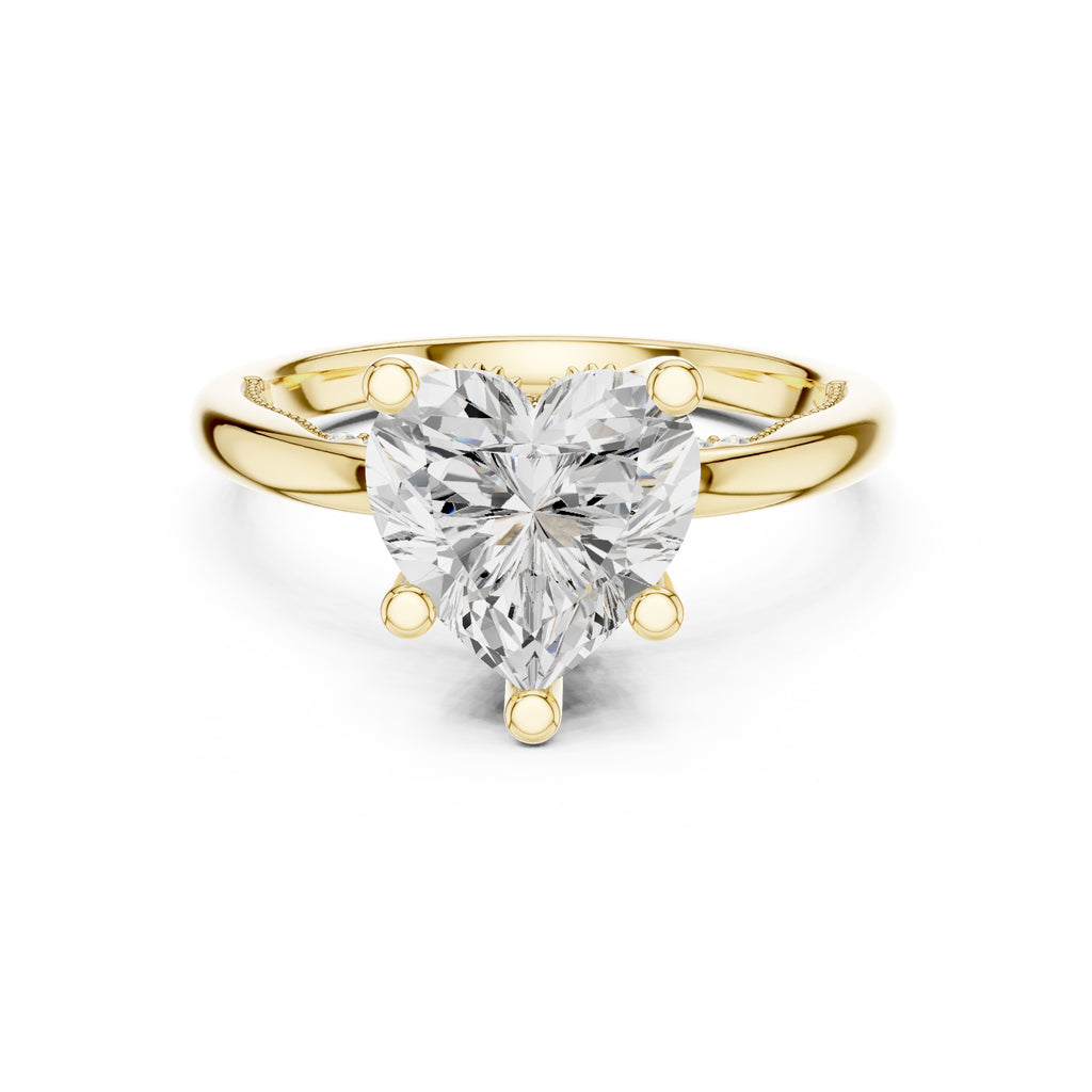 2.50 ct Ember Solitaire Engagement Ring 2.5ct Yellow Gold Heart