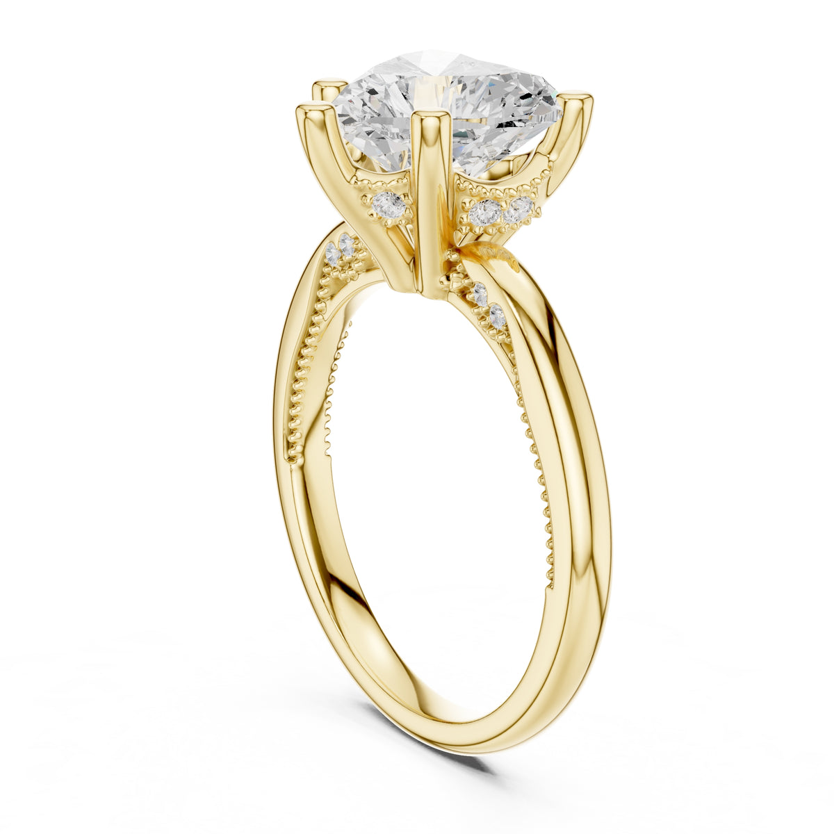 2.50 ct Ember Solitaire Engagement Ring 2.5ct Yellow Gold Heart