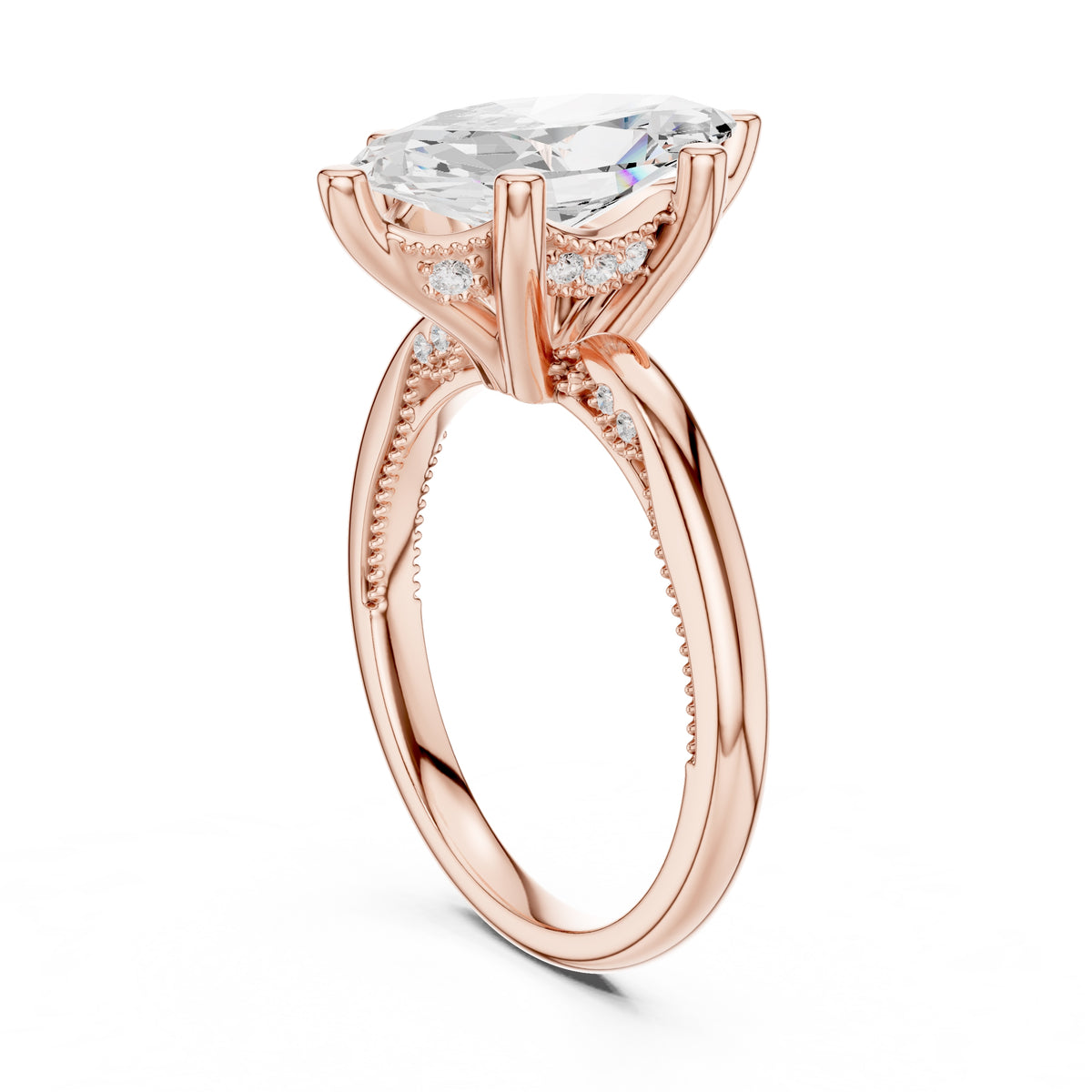 2.50 ct Ember Solitaire Engagement Ring 2.5ct Rose Gold Marquise