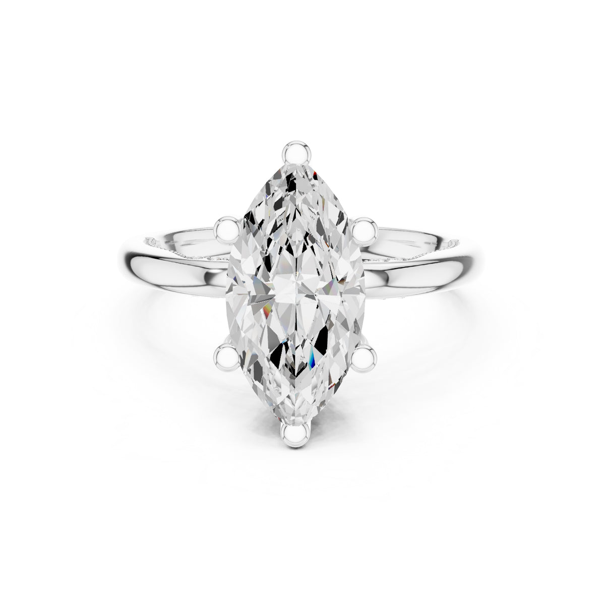 2.50 ct Ember Solitaire Engagement Ring 2.5ct White Gold Marquise