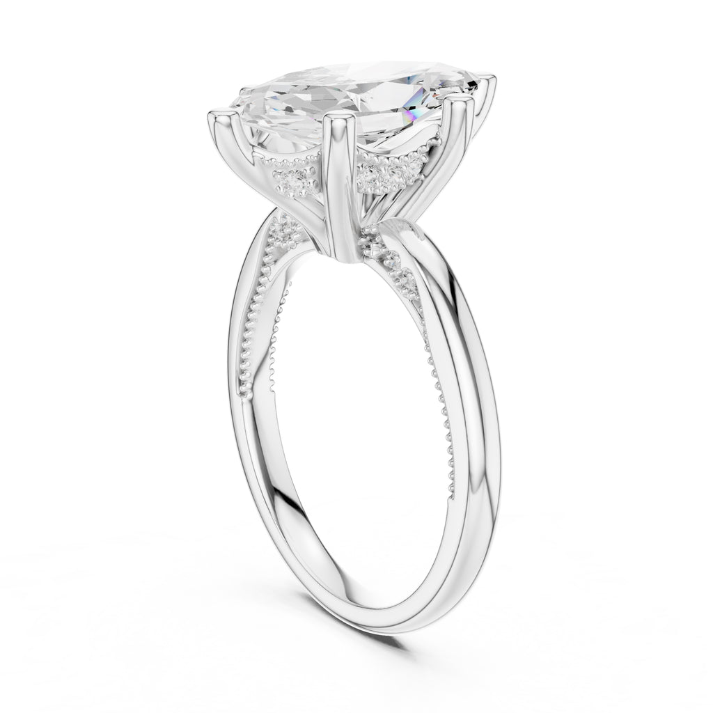 2.50 ct Ember Solitaire Engagement Ring 2.5ct White Gold Marquise