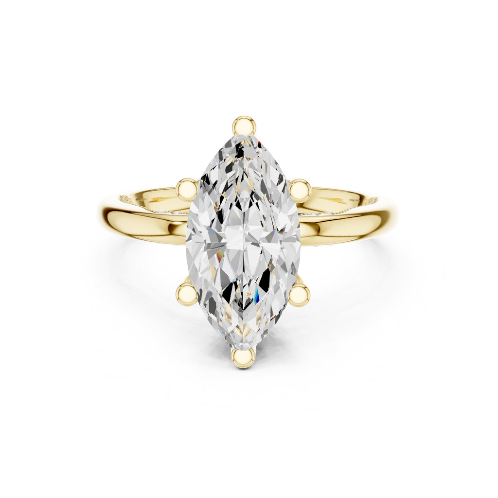 2.50 ct Ember Solitaire Engagement Ring 2.5ct Yellow Gold Marquise