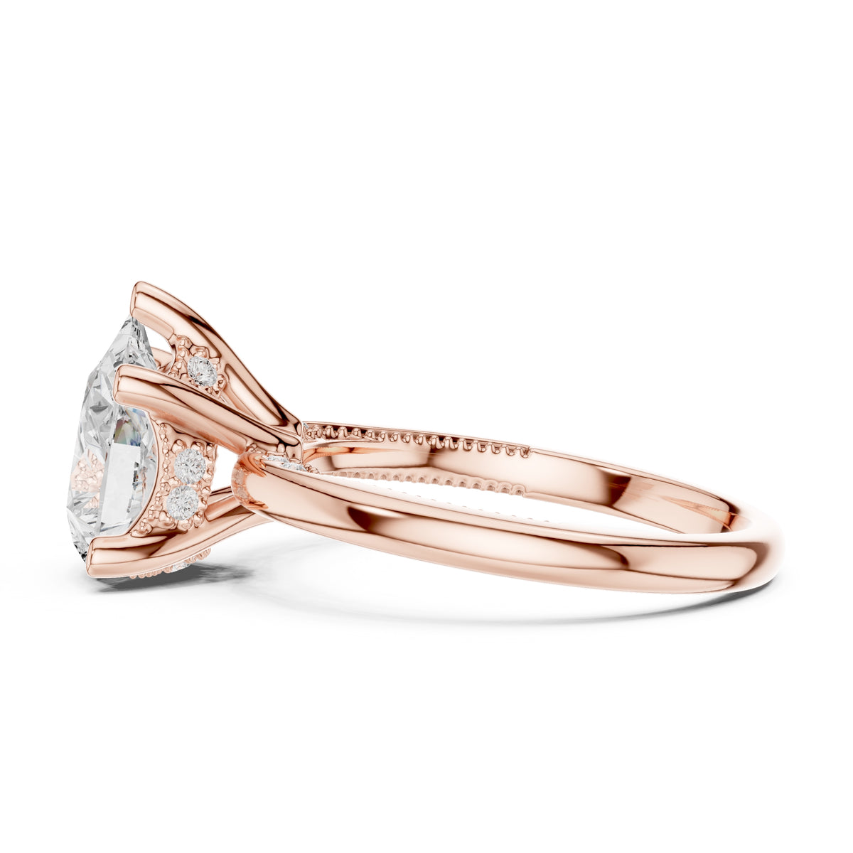 2.50 ct Ember Solitaire Engagement Ring 2.5ct Rose Gold Pear