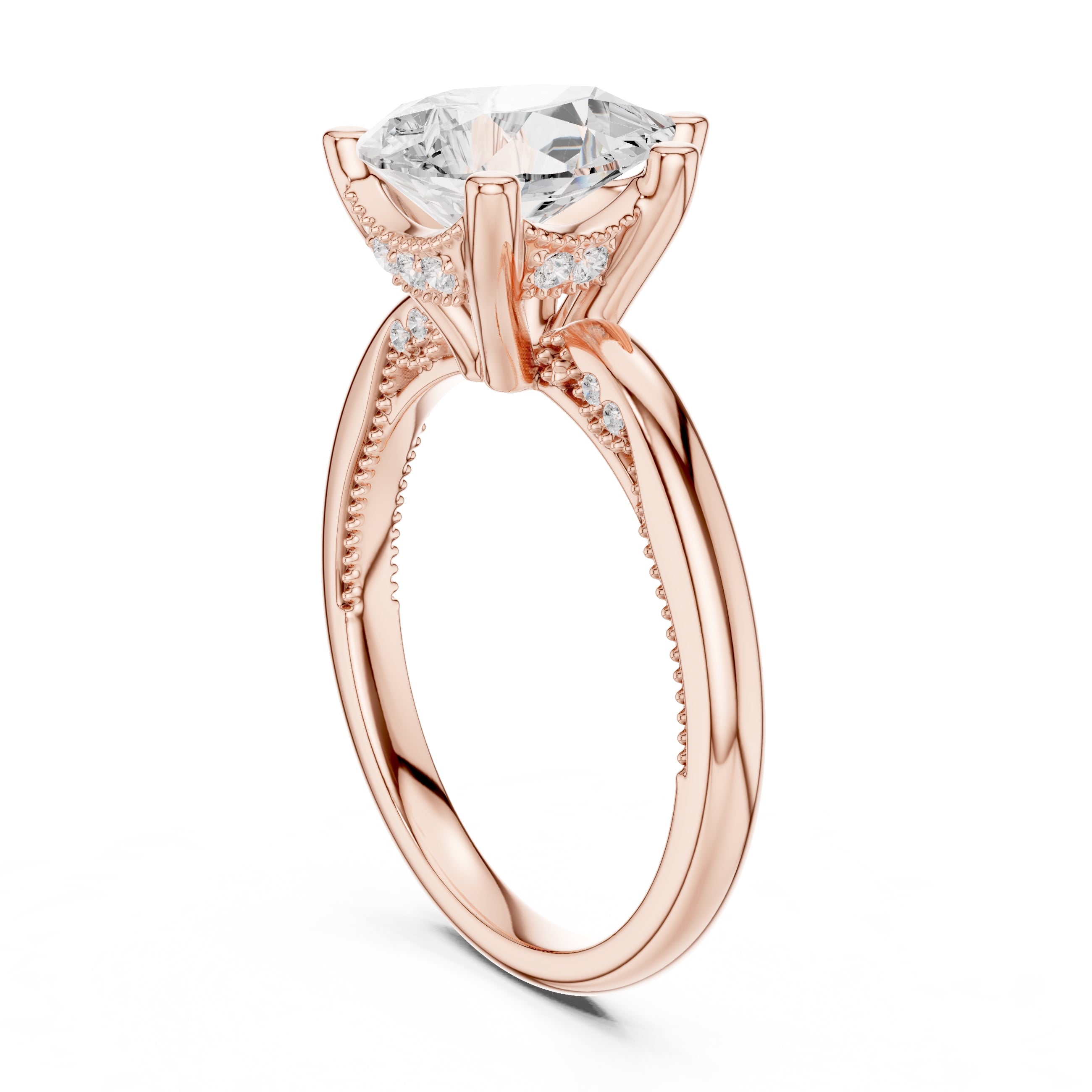 2.50 ct Ember Solitaire Engagement Ring 2.5ct Rose Gold Pear