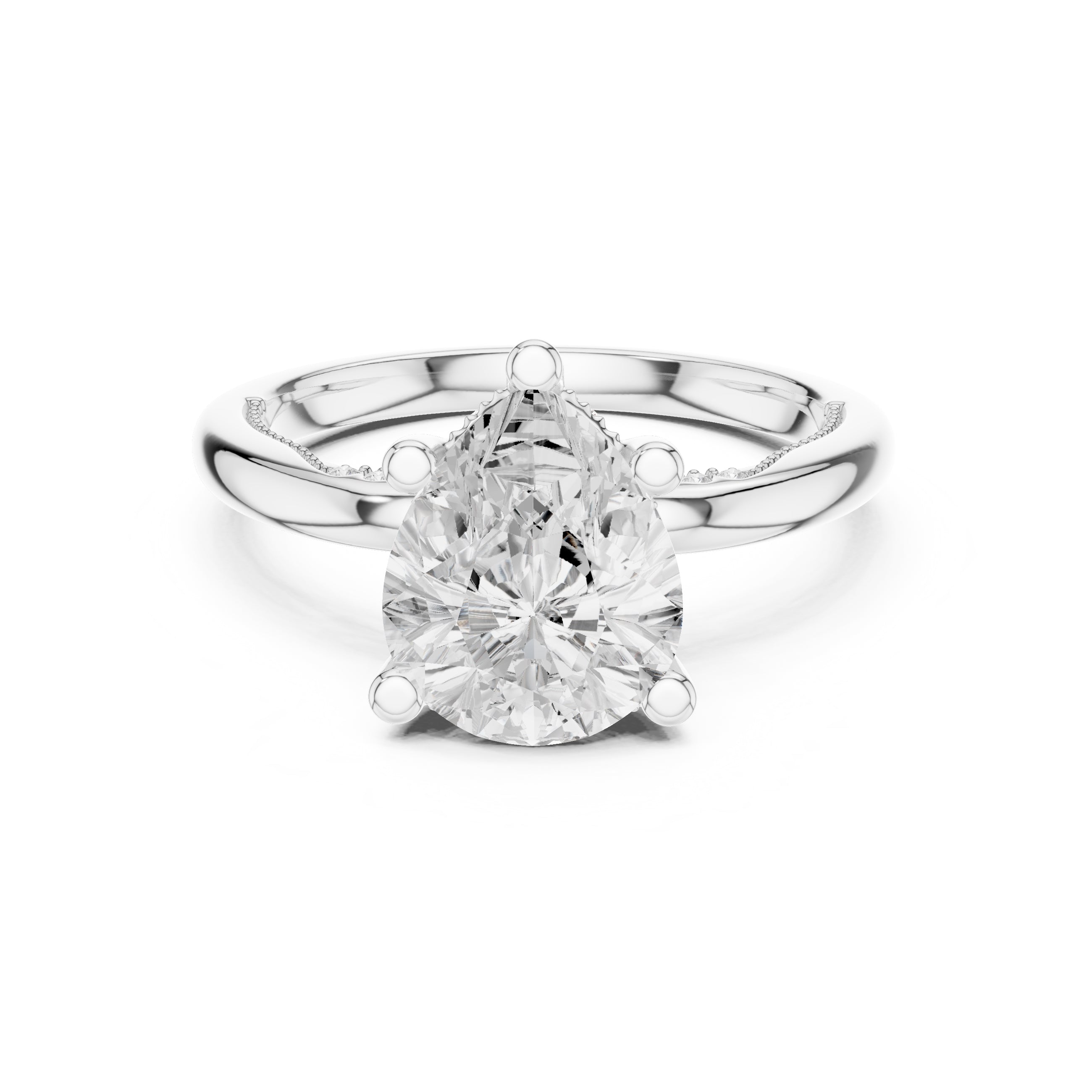 2.50 ct Ember Solitaire Engagement Ring 2.5ct White Gold Pear