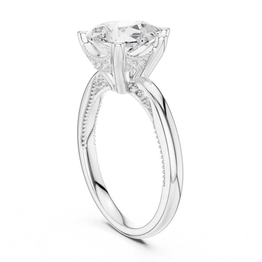 2.50 ct Ember Solitaire Engagement Ring 2.5ct White Gold Pear