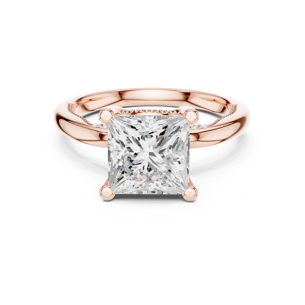 2.50 ct Ember Solitaire Engagement Ring 2.5ct Rose Gold Princess