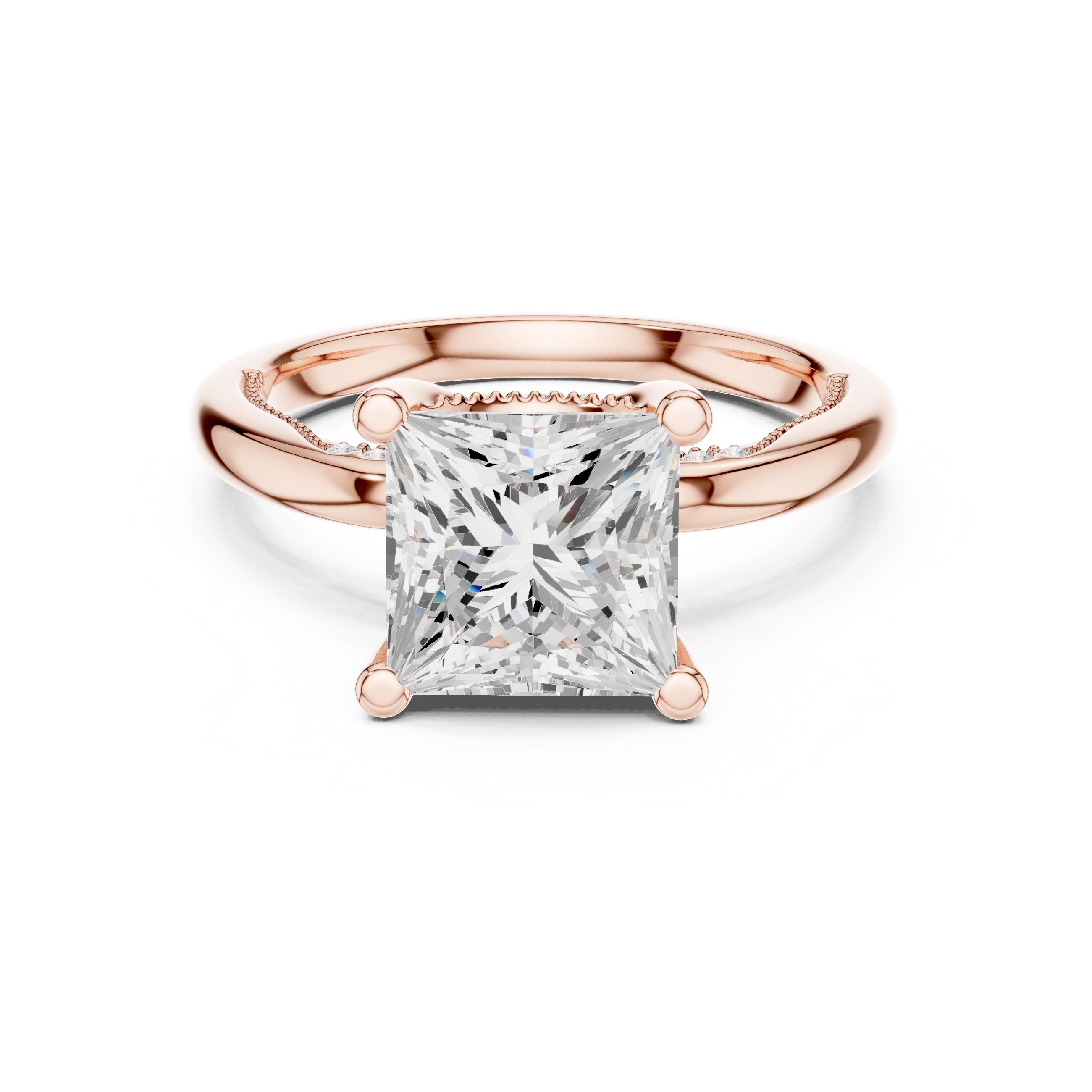 2.50 ct Ember Solitaire Engagement Ring 2.5ct Rose Gold Princess