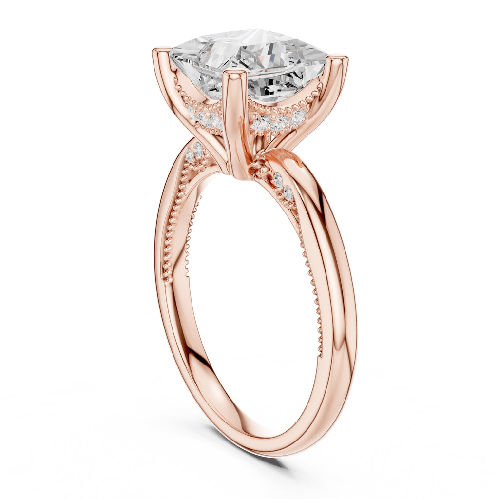 2.50 ct Ember Solitaire Engagement Ring 2.5ct Rose Gold Princess