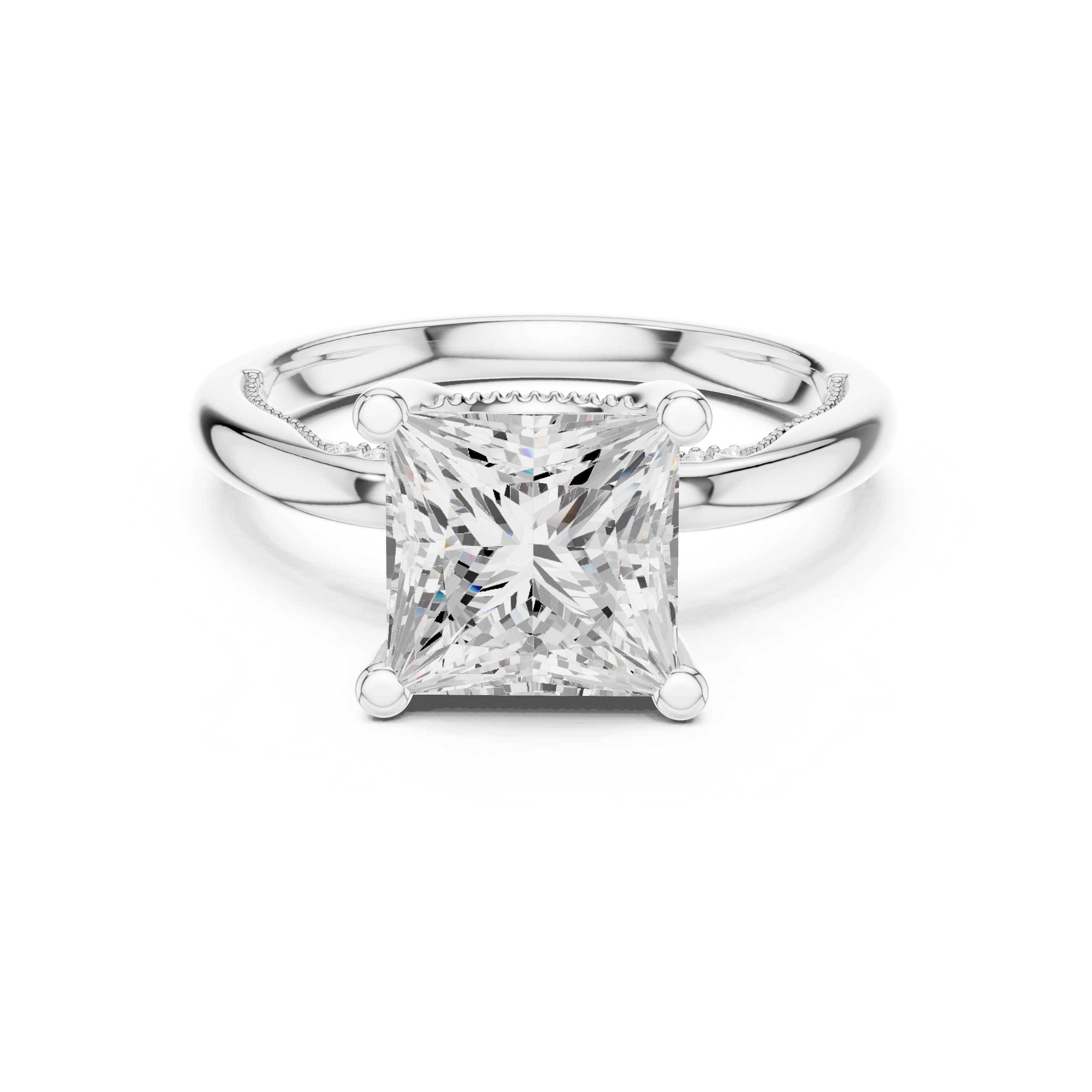 2.50 ct Ember Solitaire Engagement Ring 2.5ct White Gold Princess