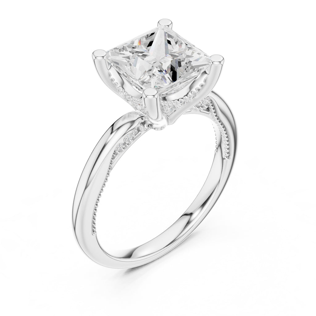 2.50 ct Ember Solitaire Engagement Ring 2.5ct White Gold Princess