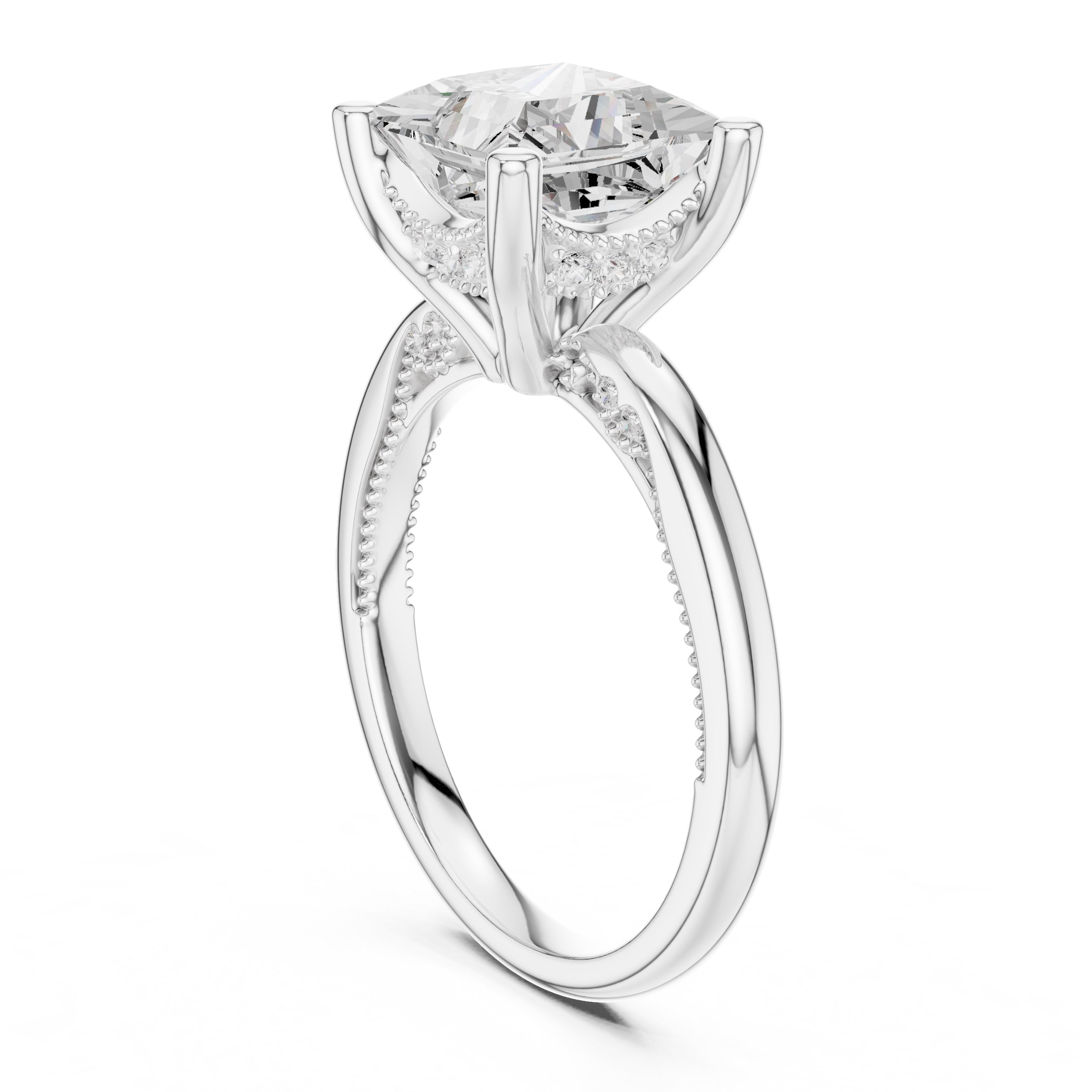 2.50 ct Ember Solitaire Engagement Ring 2.5ct White Gold Princess