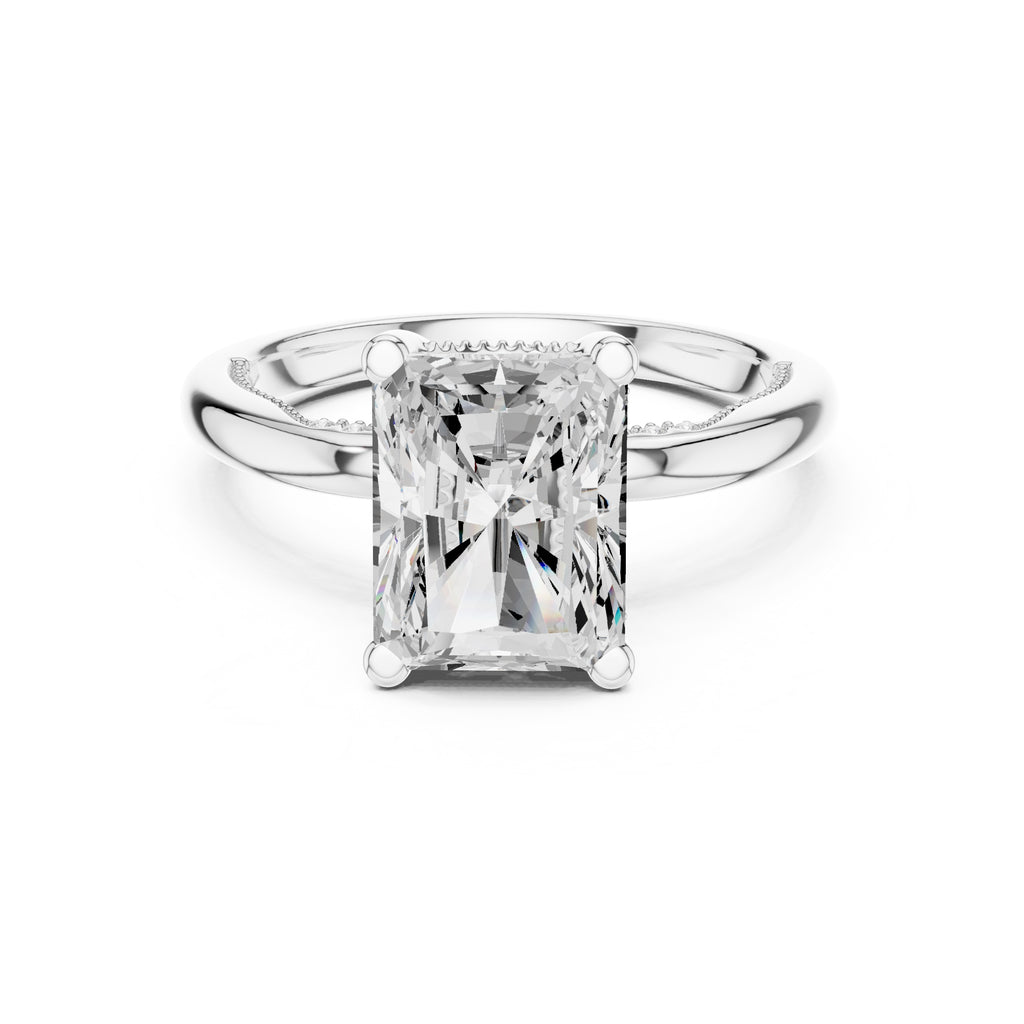 2.50 ct Ember Solitaire Engagement Ring 2.5ct White Gold Radiant