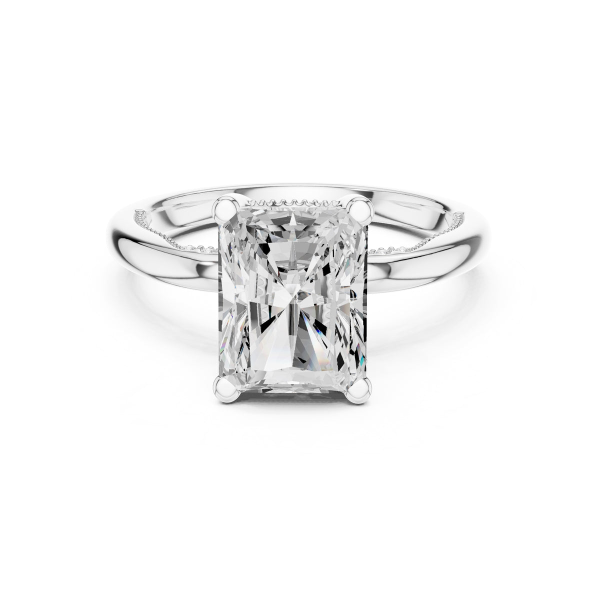 2.50 ct Ember Solitaire Engagement Ring 2.5ct White Gold Radiant