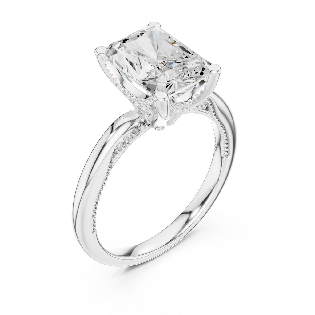 2.50 ct Ember Solitaire Engagement Ring 2.5ct White Gold Radiant