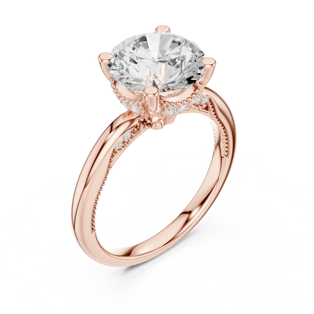 2.50 ct Ember Solitaire Engagement Ring 2.5ct Rose Gold Round
