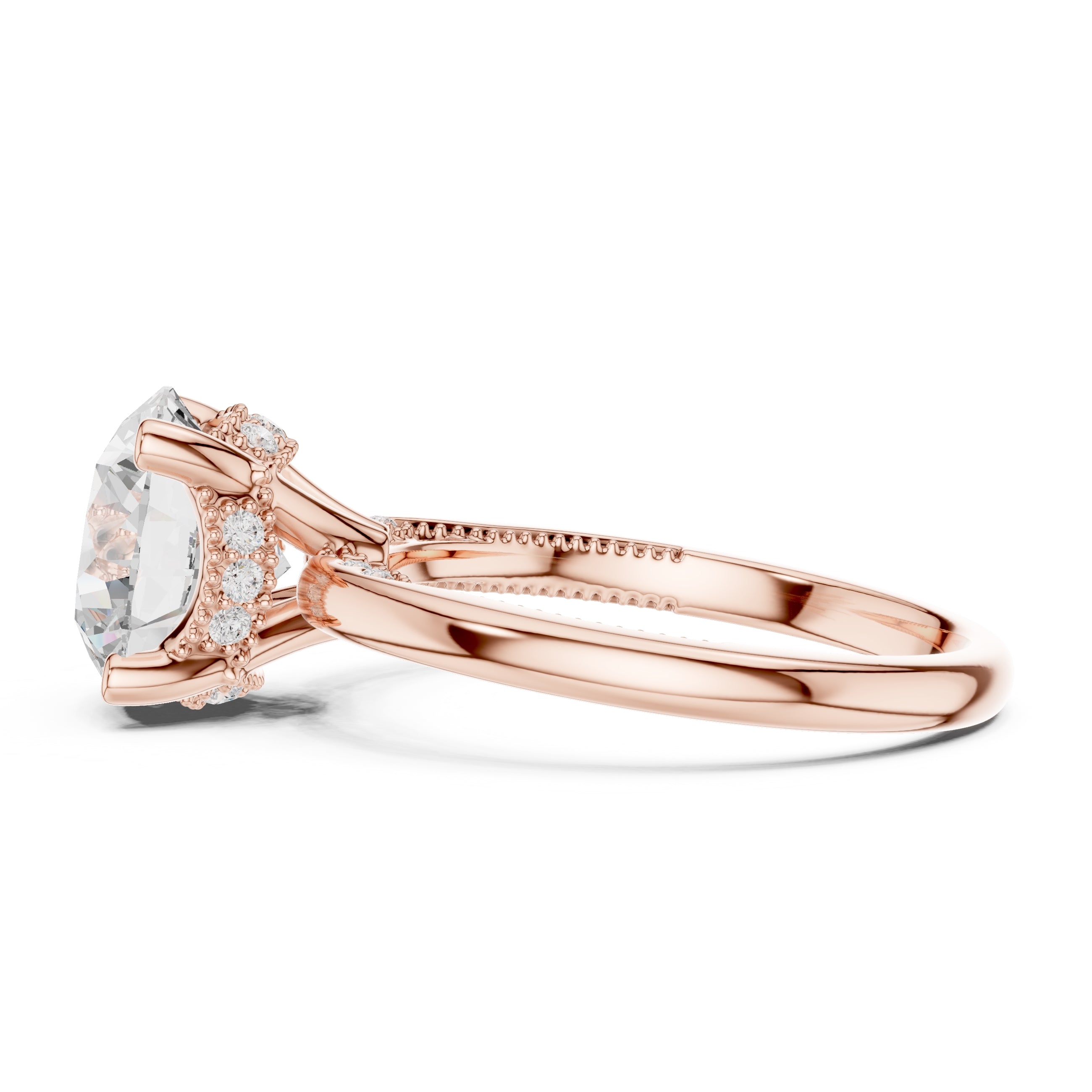 2.50 ct Ember Solitaire Engagement Ring 2.5ct Rose Gold Round