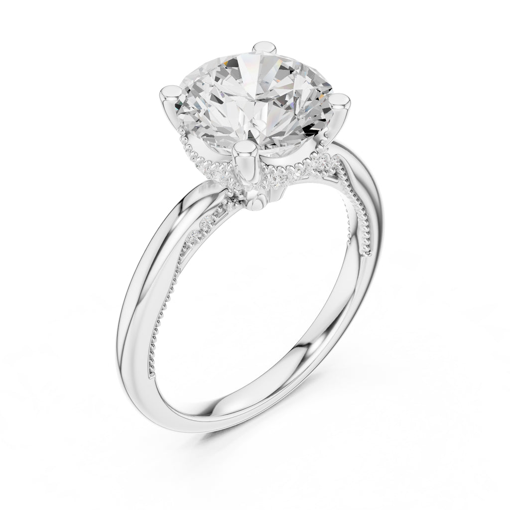 2.50 ct Ember Solitaire Engagement Ring 2.5ct White Gold Round