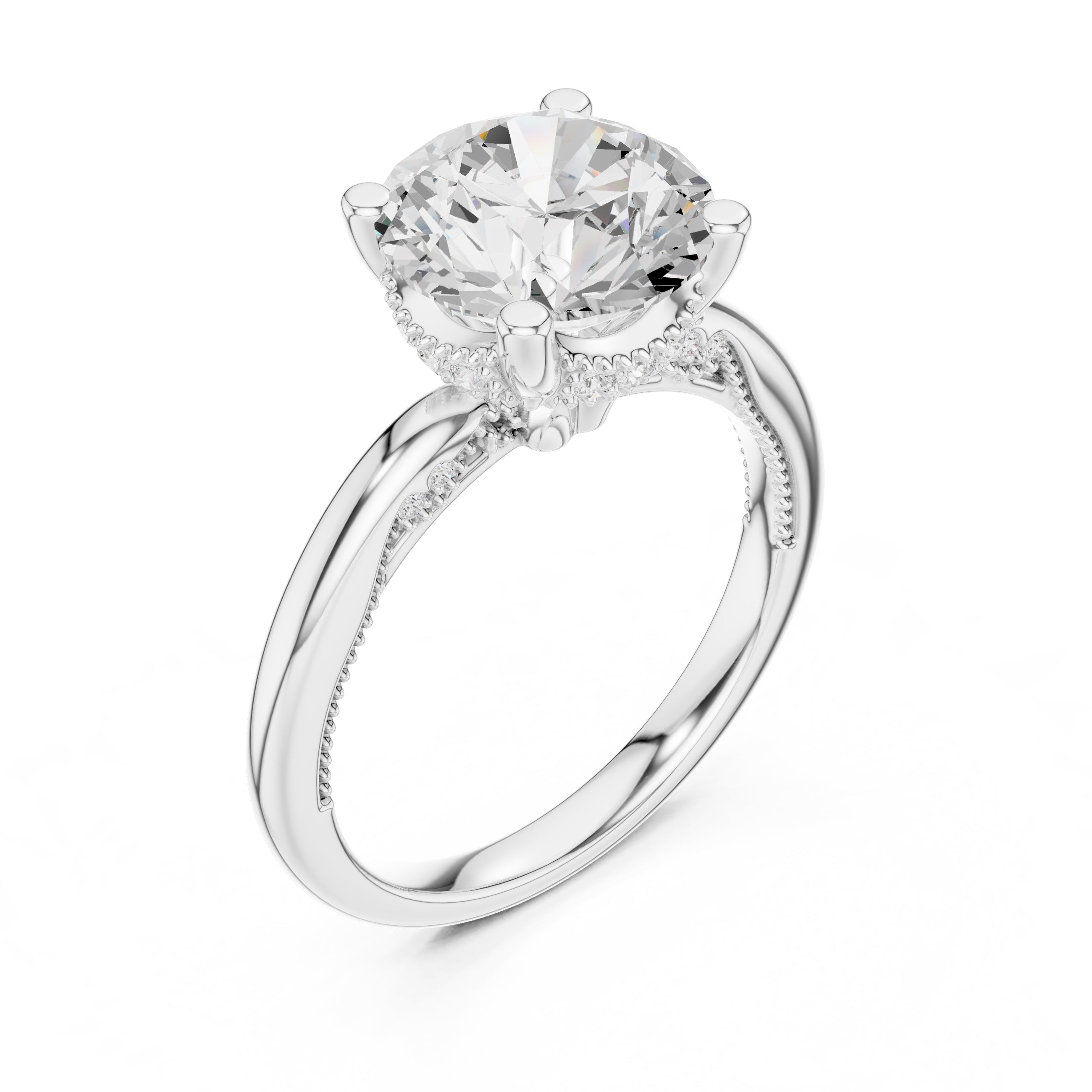 2.50 ct Ember Solitaire Engagement Ring 2.5ct White Gold Round