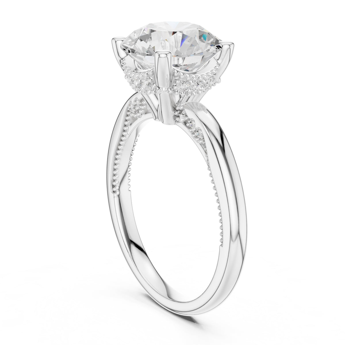 2.50 ct Ember Solitaire Engagement Ring 2.5ct White Gold Round