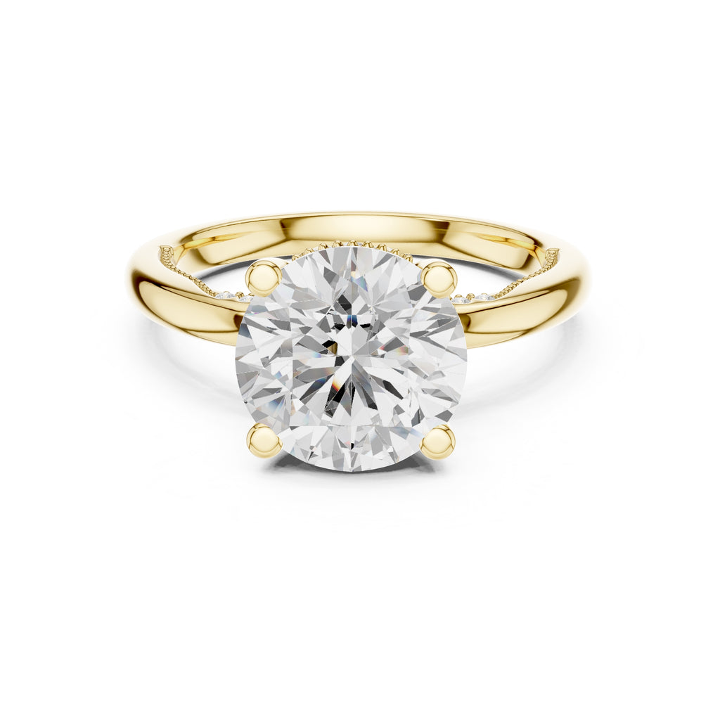 2.50 ct Ember Solitaire Engagement Ring 2.5ct Yellow Gold Round