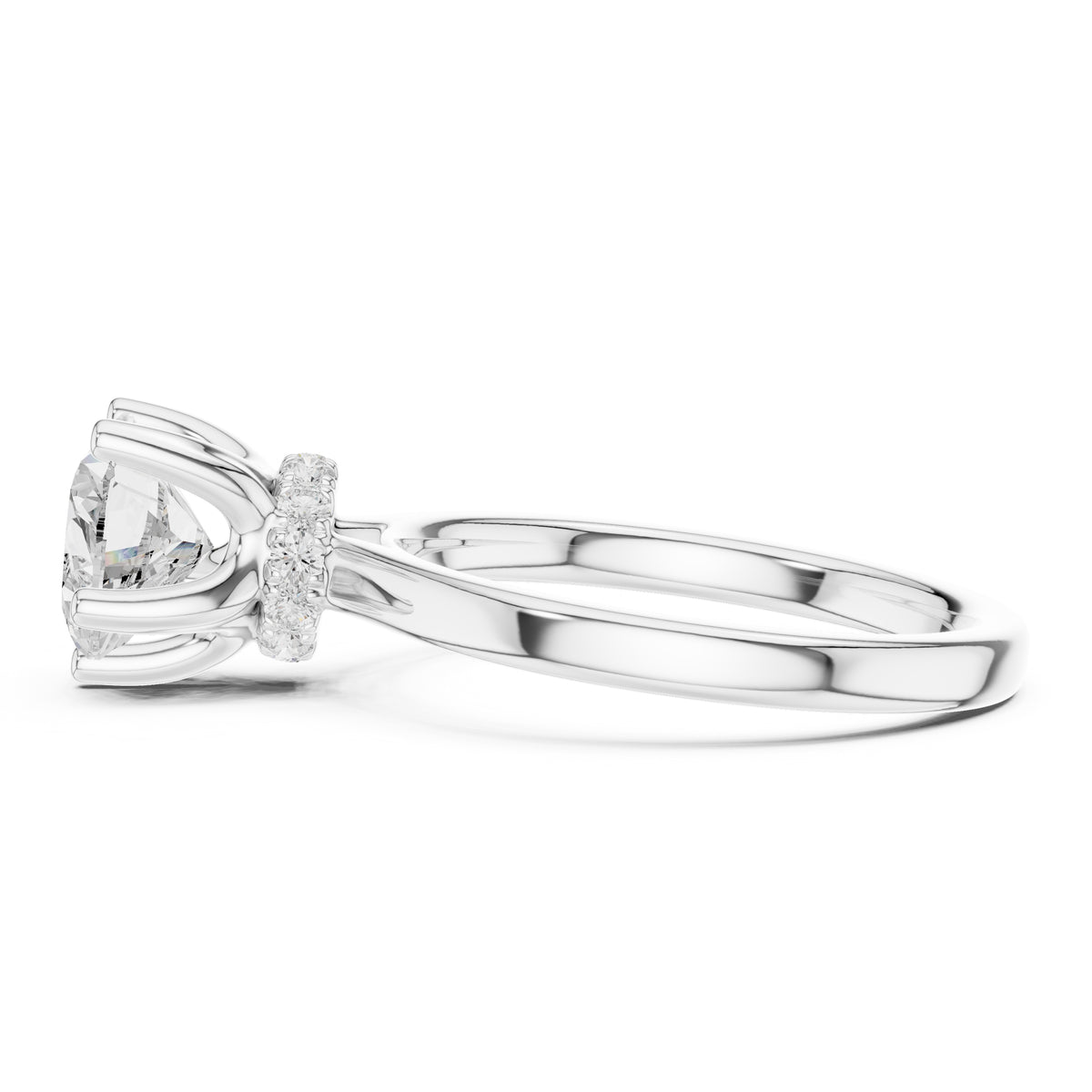 1.50 ct Crown Basket Engagement Ring 1.5ct White Gold Heart