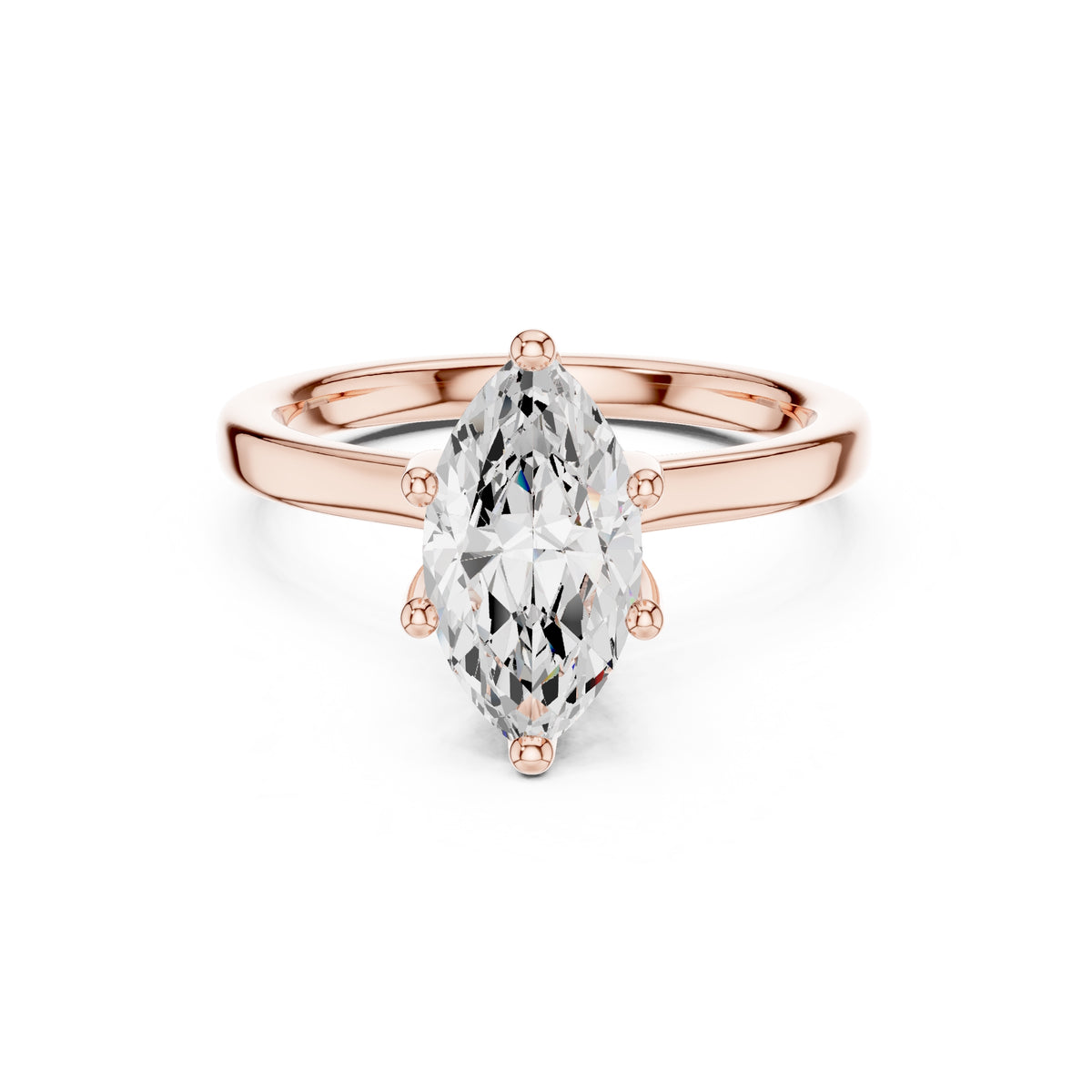 1.50 ct Crown Basket Engagement Ring 1.5ct Rose Gold Marquise