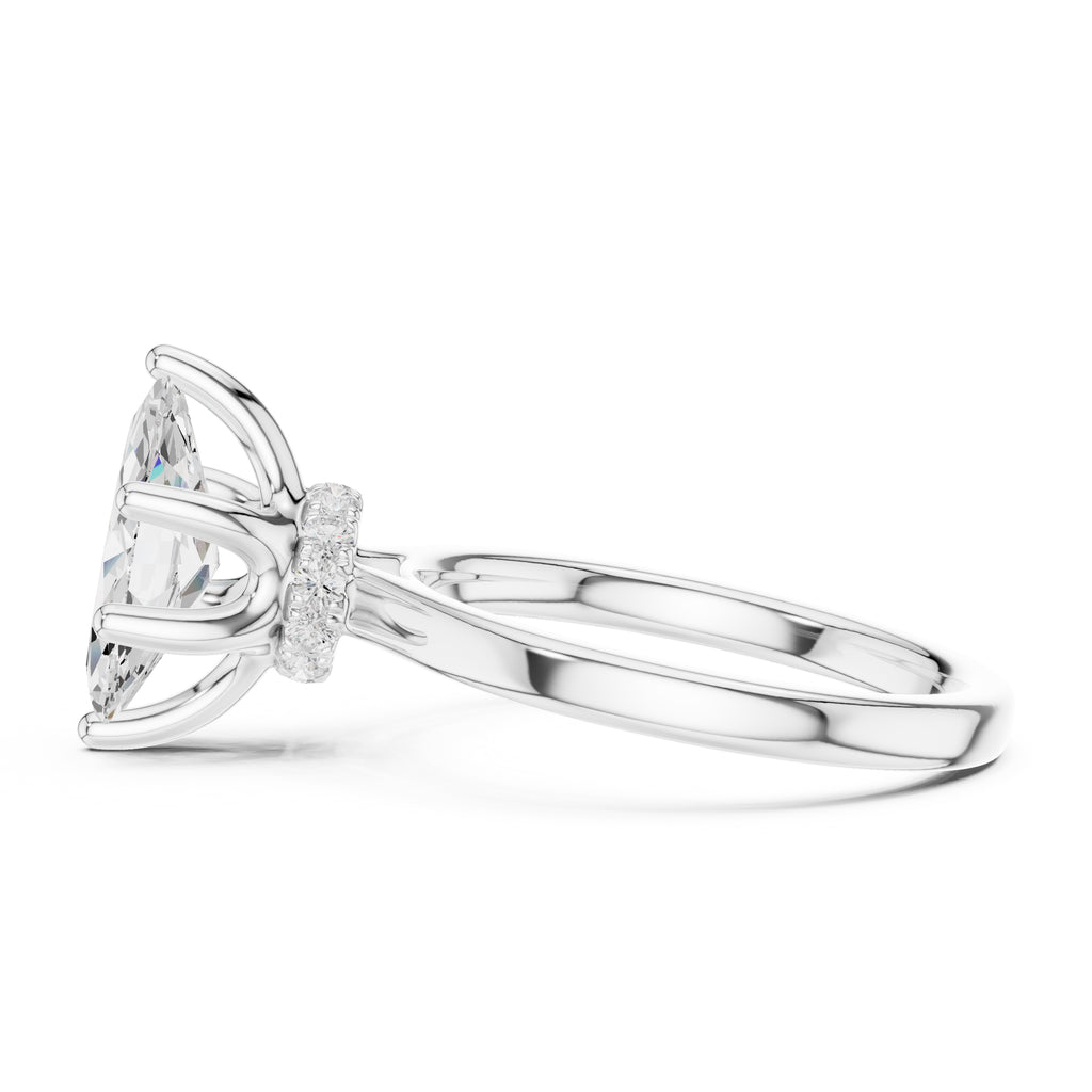 1.50 ct Crown Basket Engagement Ring 1.5ct White Gold Marquise