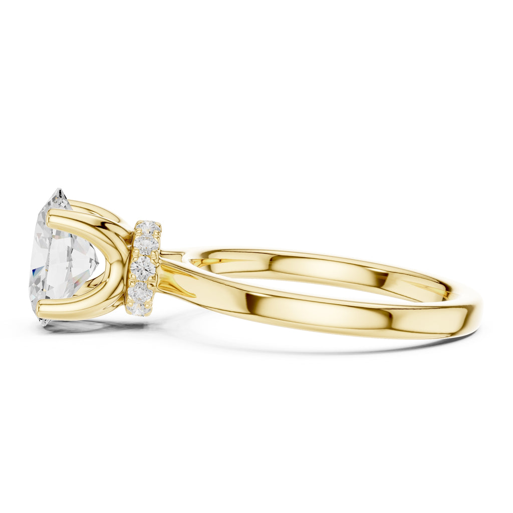 1.50 ct Crown Basket Engagement Ring 1.5ct Yellow Gold Oval