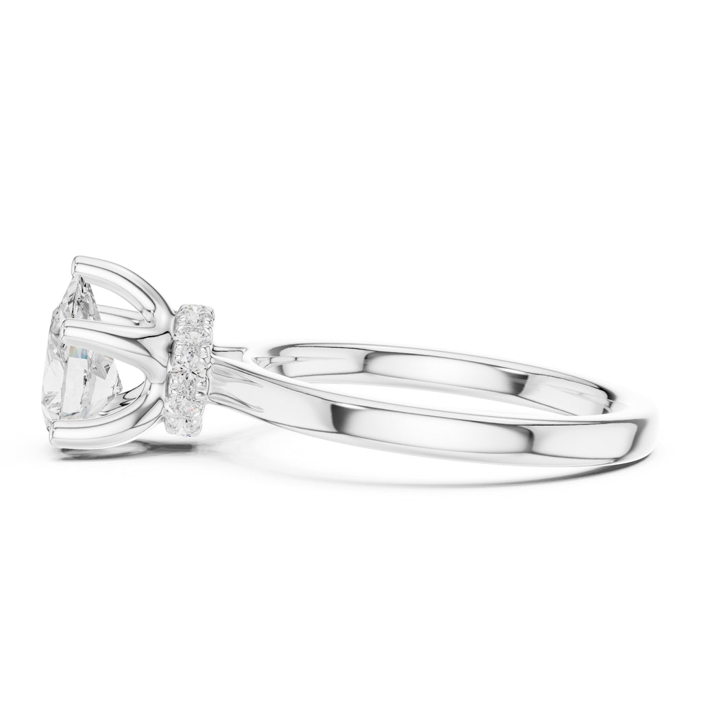 1.50 ct Crown Basket Engagement Ring 1.5ct White Gold Pear