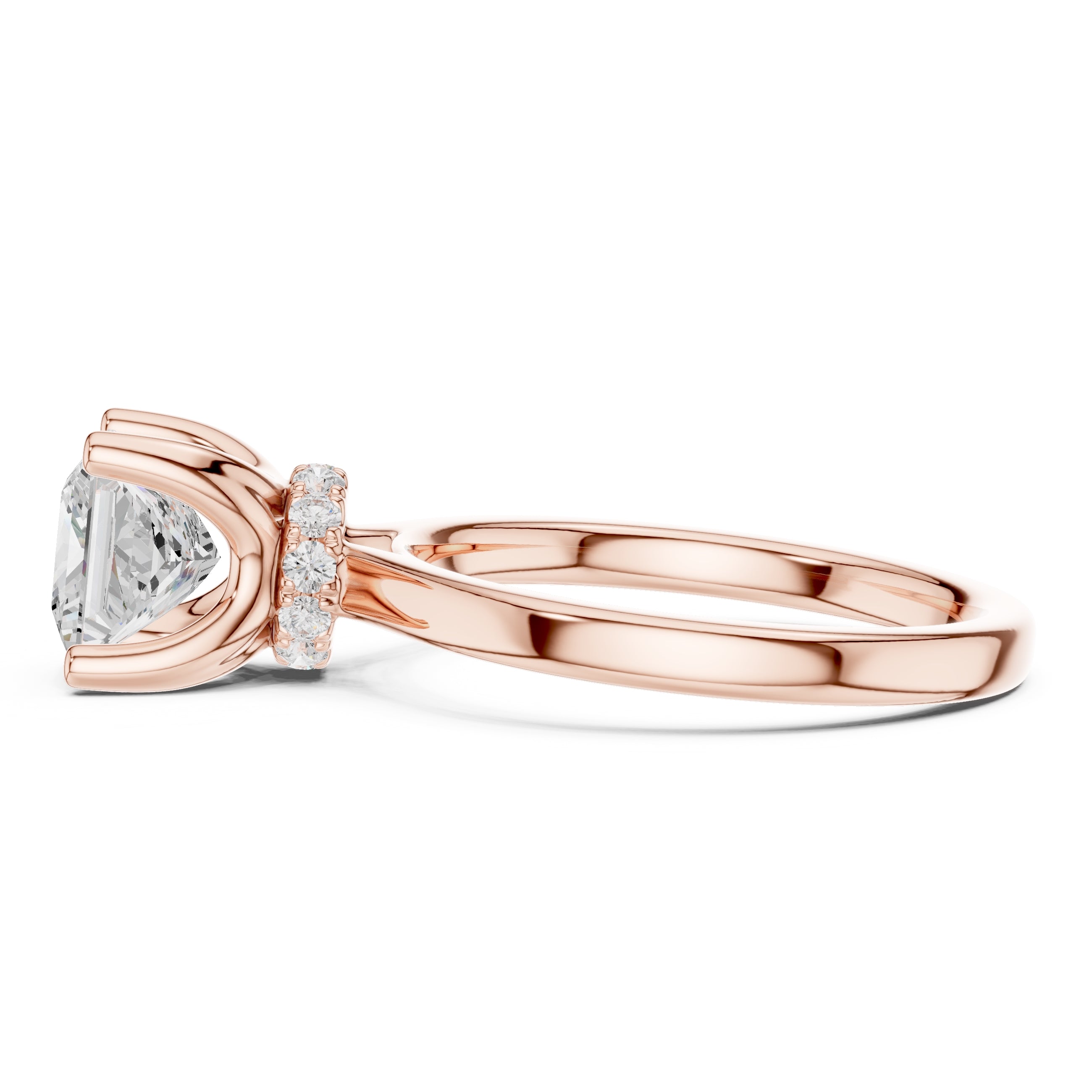 1.50 ct Crown Basket Engagement Ring 1.5ct Rose Gold Princess