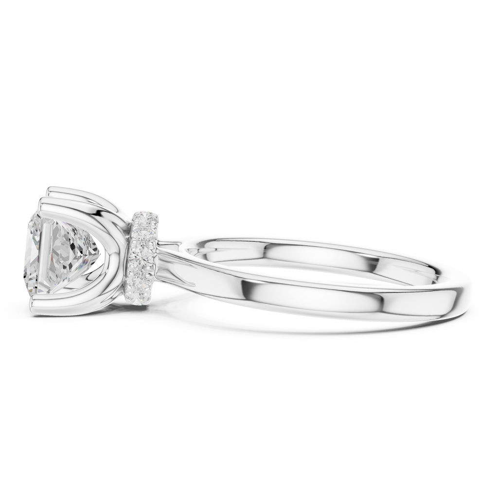 1.50 ct Crown Basket Engagement Ring 1.5ct White Gold Princess