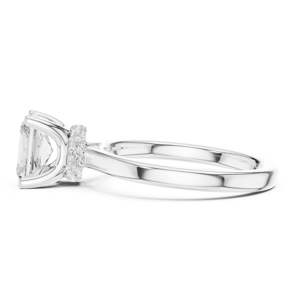 1.50 ct Crown Basket Engagement Ring 1.5ct White Gold Radiant