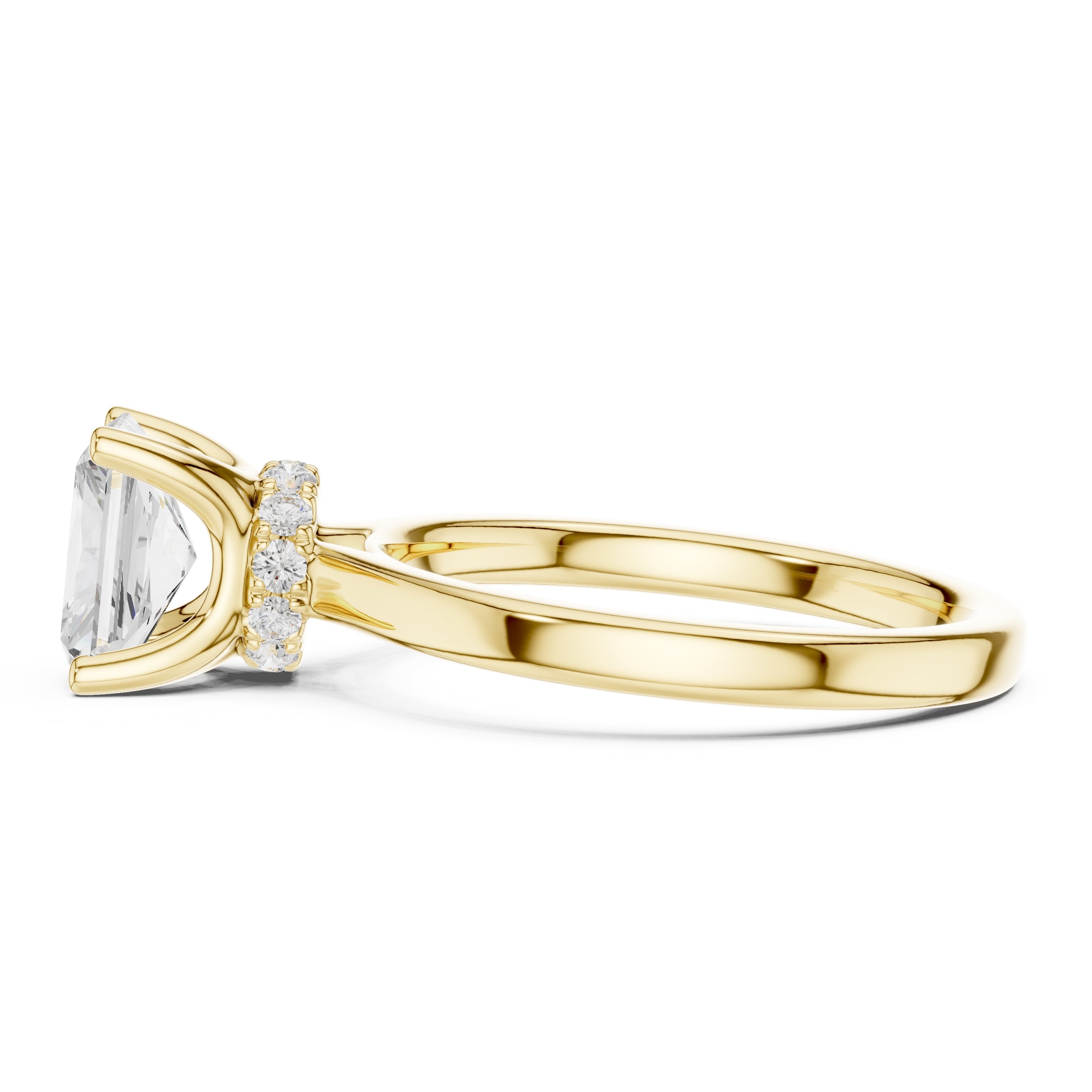 1.50 ct Crown Basket Engagement Ring 1.5ct Yellow Gold Radiant