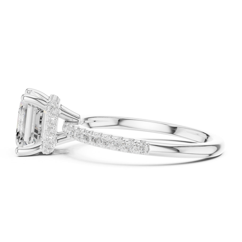 2.00 ct Vela Pavé Engagement Ring 2ct White Gold Asscher
