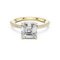 2.00 ct Vela Pavé Engagement Ring 2ct Yellow Gold Asscher