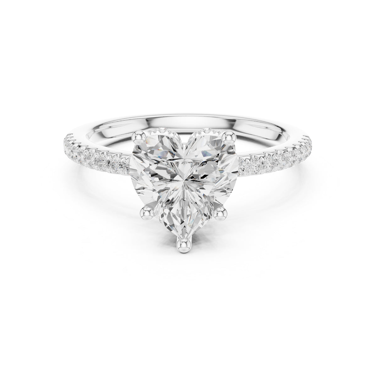 2.00 ct Vela Pavé Engagement Ring 2ct White Gold Heart