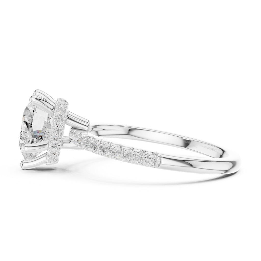 2.00 ct Vela Pavé Engagement Ring 2ct White Gold Heart