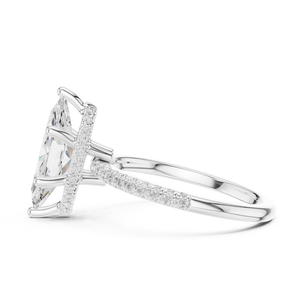 2.00 ct Vela Pavé Engagement Ring 2ct White Gold Marquise