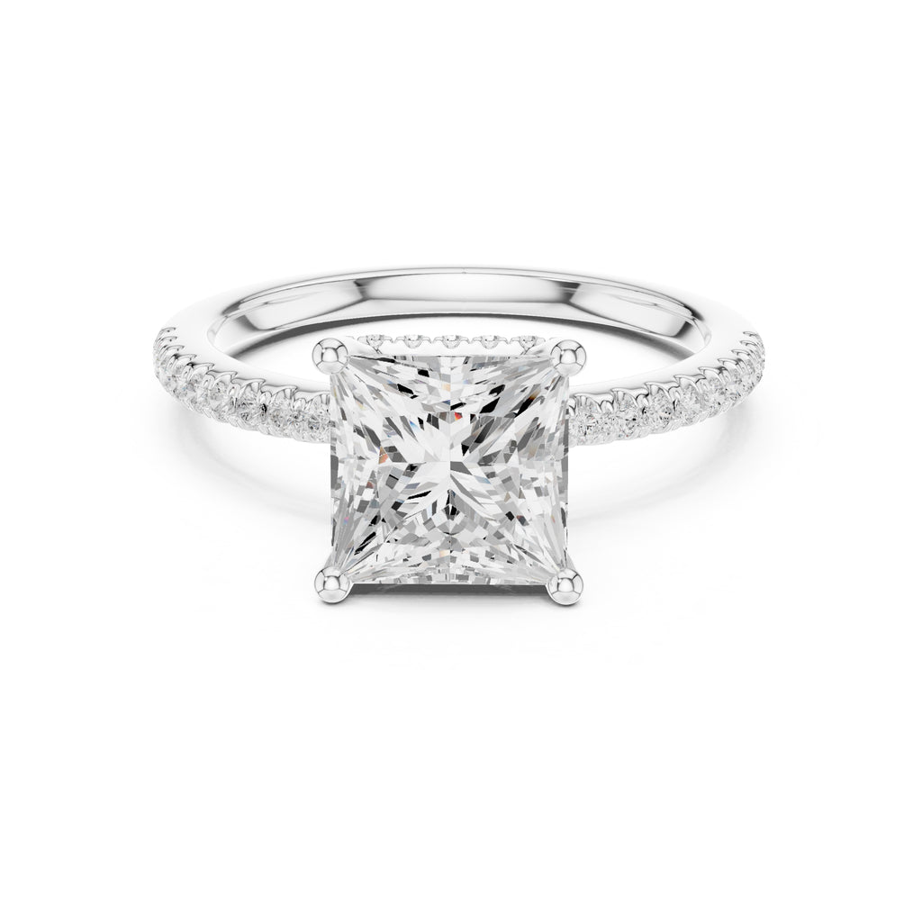 2.00 ct Vela Pavé Engagement Ring 2ct White Gold Princess
