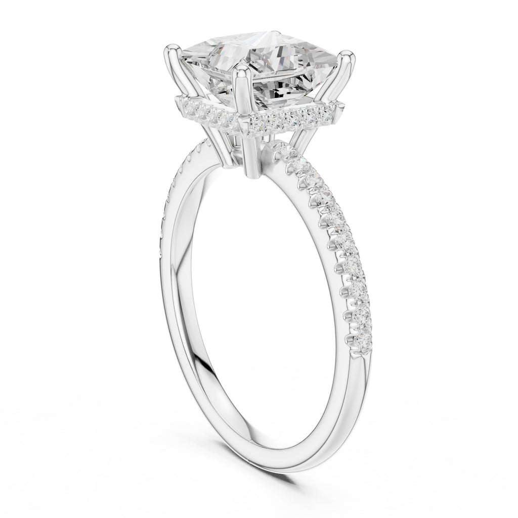 2.00 ct Vela Pavé Engagement Ring 2ct White Gold Princess