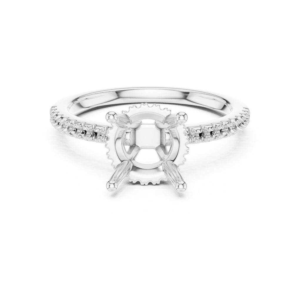 2.00 ct Vela Pavé Engagement Ring 2ct White Gold Round