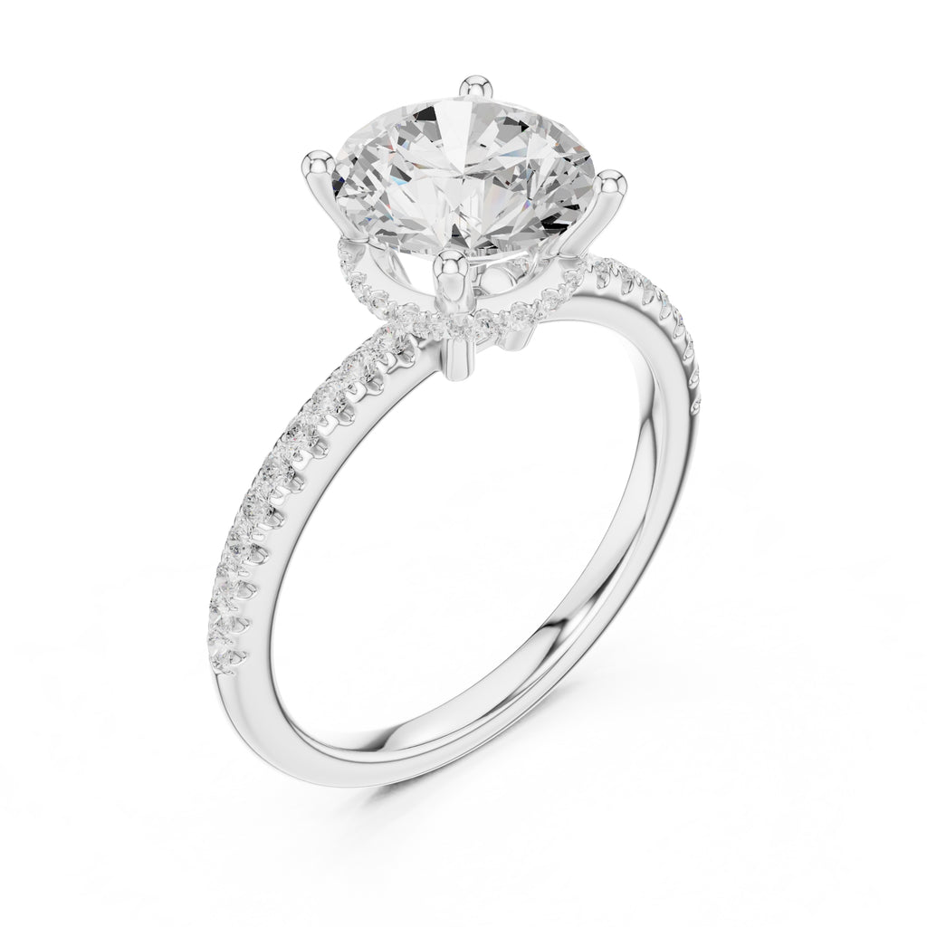 2.00 ct Vela Pavé Engagement Ring 2ct White Gold Round