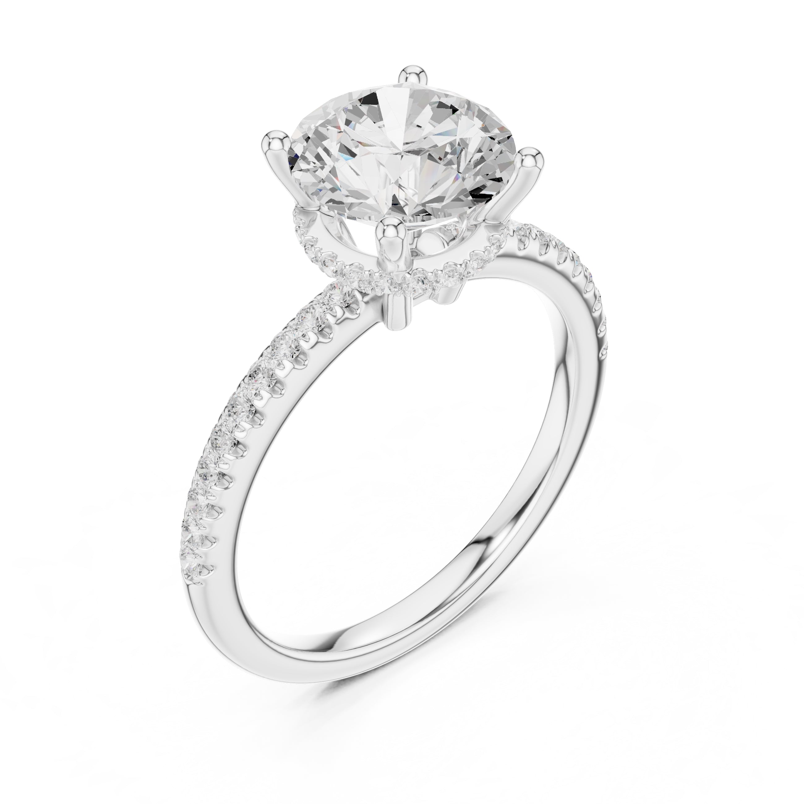 2.00 ct Vela Pavé Engagement Ring 2ct White Gold Round