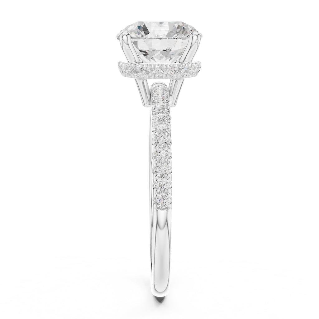 2.00 ct Vela Pavé Engagement Ring 2ct White Gold Round