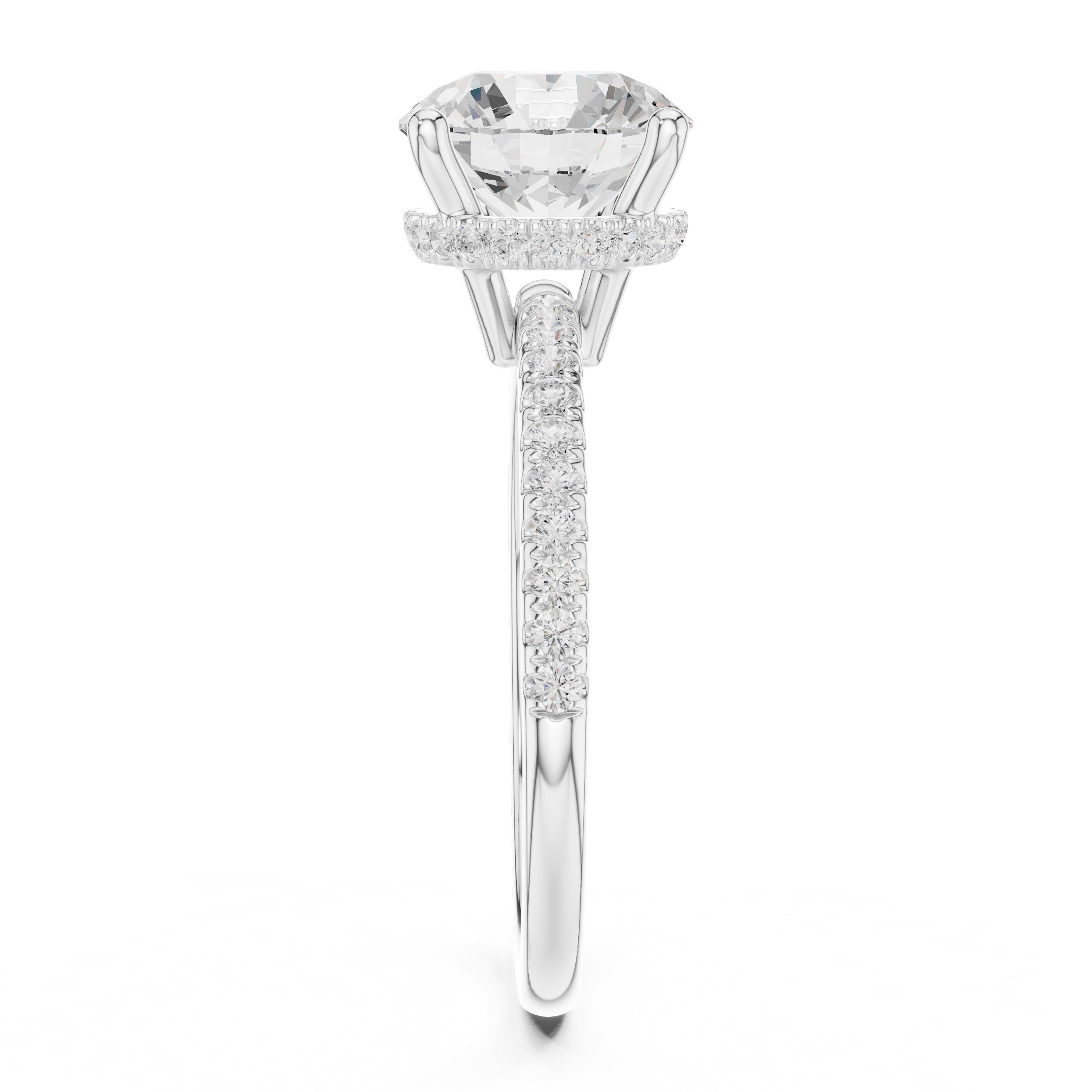 2.00 ct Vela Pavé Engagement Ring 2ct White Gold Round