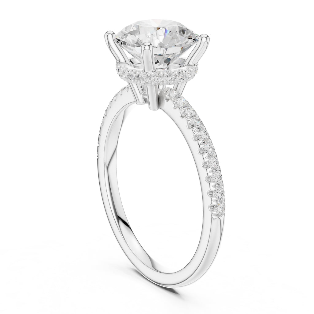 2.00 ct Vela Pavé Engagement Ring 2ct White Gold Round