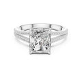 2.5 ct Radiant Entwined Crossover Ring 2.5ct White Gold