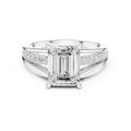 2 ct Emerald-Cut Multi-Row Split Shank Ring 2.05ct White Gold