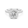 2.00 ct Cushion Estate Pave Engagement Ring 2ct White Gold